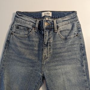Pistola High Rise Raw Hem Skinny Jeans in Light Wash Size 24